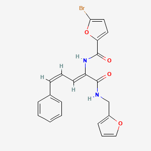 molecular formula C21H17BrN2O4 B4776204 5-bromo-N-(1-{[(2-furylmethyl)amino]carbonyl}-4-phenyl-1,3-butadien-1-yl)-2-furamide 