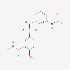 molecular formula C17H19N3O5S B4776215 5-({[3-(acetylamino)phenyl]amino}sulfonyl)-2-methoxy-N-methylbenzamide 