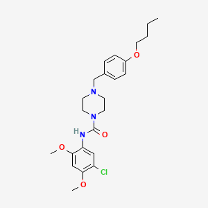 molecular formula C24H32ClN3O4 B4776247 4-(4-butoxybenzyl)-N-(5-chloro-2,4-dimethoxyphenyl)-1-piperazinecarboxamide 
