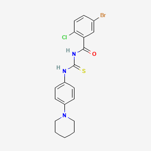 molecular formula C19H19BrClN3OS B4776260 5-bromo-2-chloro-N-({[4-(1-piperidinyl)phenyl]amino}carbonothioyl)benzamide 