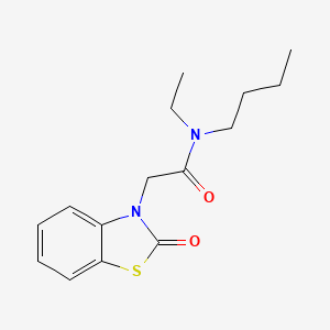molecular formula C15H20N2O2S B4776281 N-butyl-N-ethyl-2-(2-oxo-1,3-benzothiazol-3(2H)-yl)acetamide 