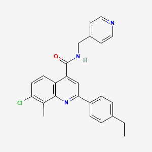 molecular formula C25H22ClN3O B4776284 7-chloro-2-(4-ethylphenyl)-8-methyl-N-(4-pyridinylmethyl)-4-quinolinecarboxamide 