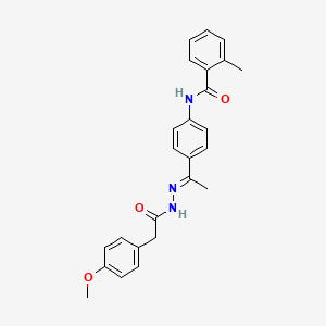 molecular formula C25H25N3O3 B4776322 N-(4-{N-[(4-methoxyphenyl)acetyl]ethanehydrazonoyl}phenyl)-2-methylbenzamide 