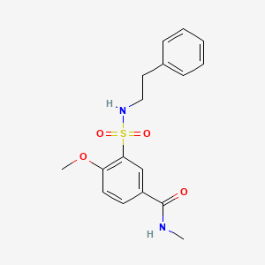molecular formula C17H20N2O4S B4776345 4-methoxy-N-methyl-3-{[(2-phenylethyl)amino]sulfonyl}benzamide 
