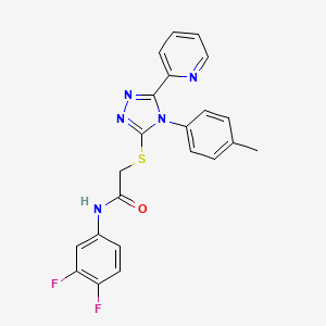 molecular formula C22H17F2N5OS B4776366 N-(3,4-difluorophenyl)-2-{[4-(4-methylphenyl)-5-(2-pyridinyl)-4H-1,2,4-triazol-3-yl]thio}acetamide 