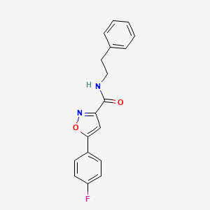 molecular formula C18H15FN2O2 B4776374 5-(4-fluorophenyl)-N-(2-phenylethyl)-3-isoxazolecarboxamide 