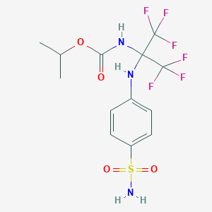 molecular formula C13H15F6N3O4S B4776380 isopropyl [1-{[4-(aminosulfonyl)phenyl]amino}-2,2,2-trifluoro-1-(trifluoromethyl)ethyl]carbamate CAS No. 5226-23-3