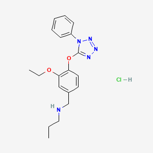 molecular formula C19H24ClN5O2 B4776382 N-{3-ethoxy-4-[(1-phenyl-1H-tetrazol-5-yl)oxy]benzyl}-1-propanamine hydrochloride 