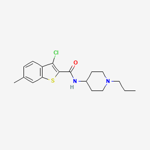 molecular formula C18H23ClN2OS B4776397 3-chloro-6-methyl-N-(1-propyl-4-piperidinyl)-1-benzothiophene-2-carboxamide 