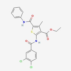 molecular formula C22H18Cl2N2O4S B4776409 ethyl 5-(anilinocarbonyl)-2-[(3,4-dichlorobenzoyl)amino]-4-methyl-3-thiophenecarboxylate CAS No. 6047-26-3