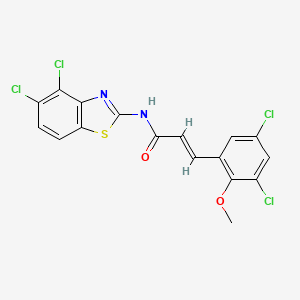 molecular formula C17H10Cl4N2O2S B4776430 N-(4,5-dichloro-1,3-benzothiazol-2-yl)-3-(3,5-dichloro-2-methoxyphenyl)acrylamide 