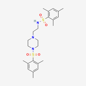 molecular formula C24H35N3O4S2 B4776434 N-{2-[4-(mesitylsulfonyl)-1-piperazinyl]ethyl}-2,4,6-trimethylbenzenesulfonamide 
