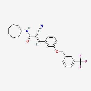 molecular formula C25H25F3N2O2 B4776444 2-cyano-N-cycloheptyl-3-(3-{[3-(trifluoromethyl)benzyl]oxy}phenyl)acrylamide 