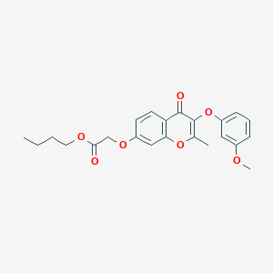molecular formula C23H24O7 B4776457 butyl {[3-(3-methoxyphenoxy)-2-methyl-4-oxo-4H-chromen-7-yl]oxy}acetate 