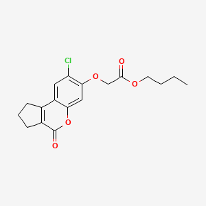 molecular formula C18H19ClO5 B4776465 butyl [(8-chloro-4-oxo-1,2,3,4-tetrahydrocyclopenta[c]chromen-7-yl)oxy]acetate 