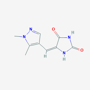molecular formula C9H10N4O2 B4776473 5-[(1,5-dimethyl-1H-pyrazol-4-yl)methylene]-2,4-imidazolidinedione 