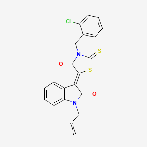 molecular formula C21H15ClN2O2S2 B4776481 1-allyl-3-[3-(2-chlorobenzyl)-4-oxo-2-thioxo-1,3-thiazolidin-5-ylidene]-1,3-dihydro-2H-indol-2-one 