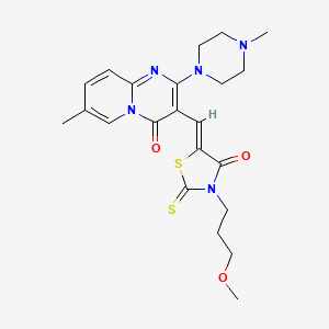 molecular formula C22H27N5O3S2 B4776483 3-{[3-(3-methoxypropyl)-4-oxo-2-thioxo-1,3-thiazolidin-5-ylidene]methyl}-7-methyl-2-(4-methyl-1-piperazinyl)-4H-pyrido[1,2-a]pyrimidin-4-one 