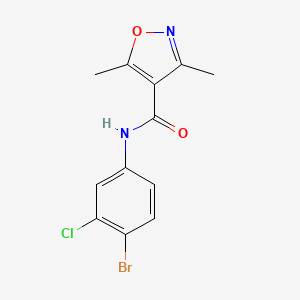 molecular formula C12H10BrClN2O2 B4776488 N-(4-bromo-3-chlorophenyl)-3,5-dimethyl-4-isoxazolecarboxamide 