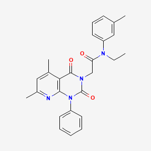 2-(5,7-dimethyl-2,4-dioxo-1-phenyl-1,4-dihydropyrido[2,3-d]pyrimidin-3(2H)-yl)-N-ethyl-N-(3-methylphenyl)acetamide
