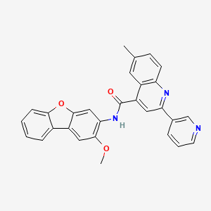 N-(2-methoxydibenzo[b,d]furan-3-yl)-6-methyl-2-(3-pyridinyl)-4-quinolinecarboxamide