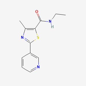 molecular formula C12H13N3OS B4776534 N-ethyl-4-methyl-2-(3-pyridinyl)-1,3-thiazole-5-carboxamide 