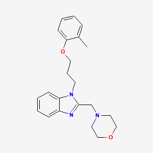 molecular formula C22H27N3O2 B4776537 1-[3-(2-methylphenoxy)propyl]-2-(4-morpholinylmethyl)-1H-benzimidazole 