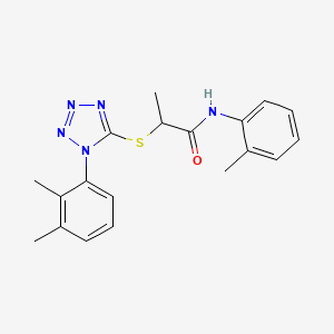 molecular formula C19H21N5OS B4776551 2-{[1-(2,3-dimethylphenyl)-1H-tetrazol-5-yl]thio}-N-(2-methylphenyl)propanamide 