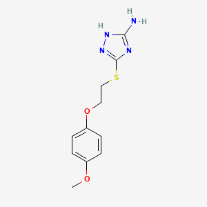 molecular formula C11H14N4O2S B4776577 5-{[2-(4-methoxyphenoxy)ethyl]thio}-4H-1,2,4-triazol-3-amine 