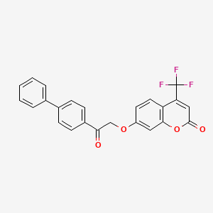 molecular formula C24H15F3O4 B4776588 7-[2-(4-biphenylyl)-2-oxoethoxy]-4-(trifluoromethyl)-2H-chromen-2-one 