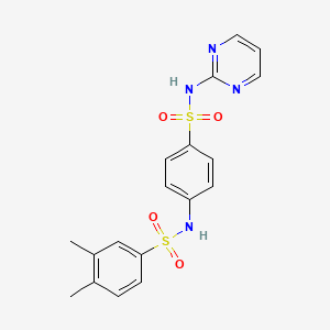 molecular formula C18H18N4O4S2 B4776589 3,4-dimethyl-N-{4-[(2-pyrimidinylamino)sulfonyl]phenyl}benzenesulfonamide 
