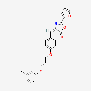 molecular formula C25H23NO5 B4776596 4-{4-[3-(2,3-dimethylphenoxy)propoxy]benzylidene}-2-(2-furyl)-1,3-oxazol-5(4H)-one 
