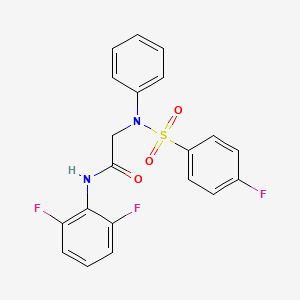 molecular formula C20H15F3N2O3S B4776618 N~1~-(2,6-difluorophenyl)-N~2~-[(4-fluorophenyl)sulfonyl]-N~2~-phenylglycinamide 