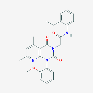 molecular formula C26H26N4O4 B4776628 N-(2-ethylphenyl)-2-[1-(2-methoxyphenyl)-5,7-dimethyl-2,4-dioxo-1,4-dihydropyrido[2,3-d]pyrimidin-3(2H)-yl]acetamide 