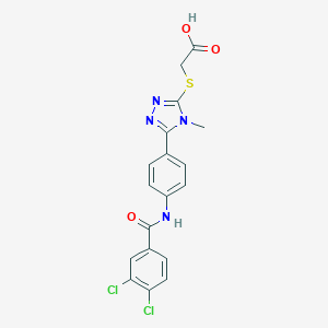 molecular formula C18H14Cl2N4O3S B477663 2-[[5-[4-[(3,4-Dichlorobenzoyl)amino]phenyl]-4-methyl-1,2,4-triazol-3-yl]sulfanyl]acetic acid CAS No. 443296-05-7