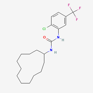 molecular formula C20H28ClF3N2O B4776634 N-[2-chloro-5-(trifluoromethyl)phenyl]-N'-cyclododecylurea 