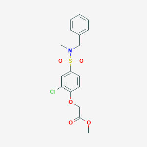 molecular formula C17H18ClNO5S B4776643 methyl (4-{[benzyl(methyl)amino]sulfonyl}-2-chlorophenoxy)acetate 