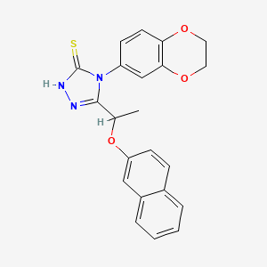 molecular formula C22H19N3O3S B4776661 4-(2,3-dihydro-1,4-benzodioxin-6-yl)-5-[1-(2-naphthyloxy)ethyl]-4H-1,2,4-triazole-3-thiol 