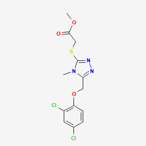 molecular formula C13H13Cl2N3O3S B4776669 methyl ({5-[(2,4-dichlorophenoxy)methyl]-4-methyl-4H-1,2,4-triazol-3-yl}thio)acetate 
