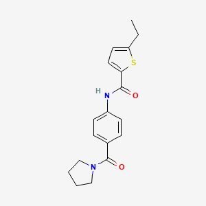 molecular formula C18H20N2O2S B4776684 5-ethyl-N-[4-(1-pyrrolidinylcarbonyl)phenyl]-2-thiophenecarboxamide 
