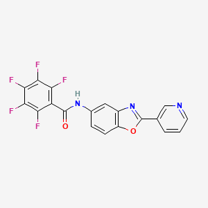 2,3,4,5,6-pentafluoro-N-[2-(3-pyridinyl)-1,3-benzoxazol-5-yl]benzamide