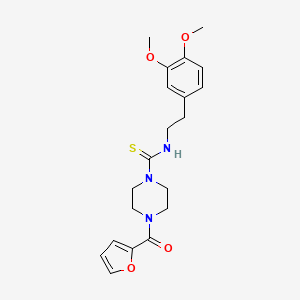molecular formula C20H25N3O4S B4776719 N-[2-(3,4-dimethoxyphenyl)ethyl]-4-(2-furoyl)-1-piperazinecarbothioamide 