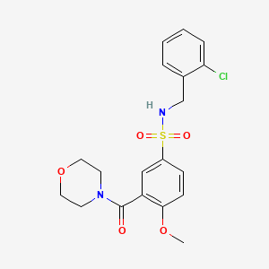 molecular formula C19H21ClN2O5S B4776729 N-(2-chlorobenzyl)-4-methoxy-3-(4-morpholinylcarbonyl)benzenesulfonamide 