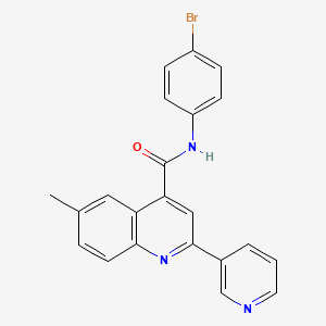molecular formula C22H16BrN3O B4776760 N-(4-bromophenyl)-6-methyl-2-(3-pyridinyl)-4-quinolinecarboxamide 