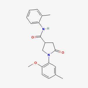 molecular formula C20H22N2O3 B4776763 1-(2-methoxy-5-methylphenyl)-N-(2-methylphenyl)-5-oxo-3-pyrrolidinecarboxamide 