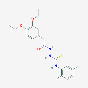 molecular formula C21H27N3O3S B4776777 2-[(3,4-diethoxyphenyl)acetyl]-N-(2,5-dimethylphenyl)hydrazinecarbothioamide 