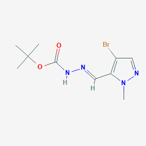 molecular formula C10H15BrN4O2 B4776780 tert-butyl 2-[(4-bromo-1-methyl-1H-pyrazol-5-yl)methylene]hydrazinecarboxylate 