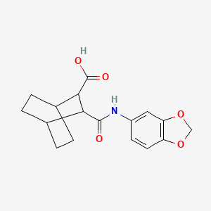 molecular formula C17H19NO5 B4776799 3-[(1,3-benzodioxol-5-ylamino)carbonyl]bicyclo[2.2.2]octane-2-carboxylic acid 