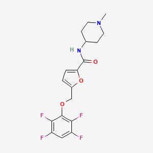 molecular formula C18H18F4N2O3 B4776819 N-(1-methyl-4-piperidinyl)-5-[(2,3,5,6-tetrafluorophenoxy)methyl]-2-furamide 