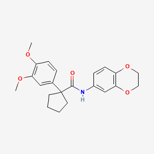 molecular formula C22H25NO5 B4776828 N-(2,3-dihydro-1,4-benzodioxin-6-yl)-1-(3,4-dimethoxyphenyl)cyclopentanecarboxamide 
